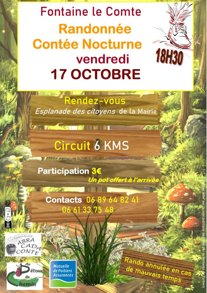 Affiche de la randonnée contée du 17 octobre 2025