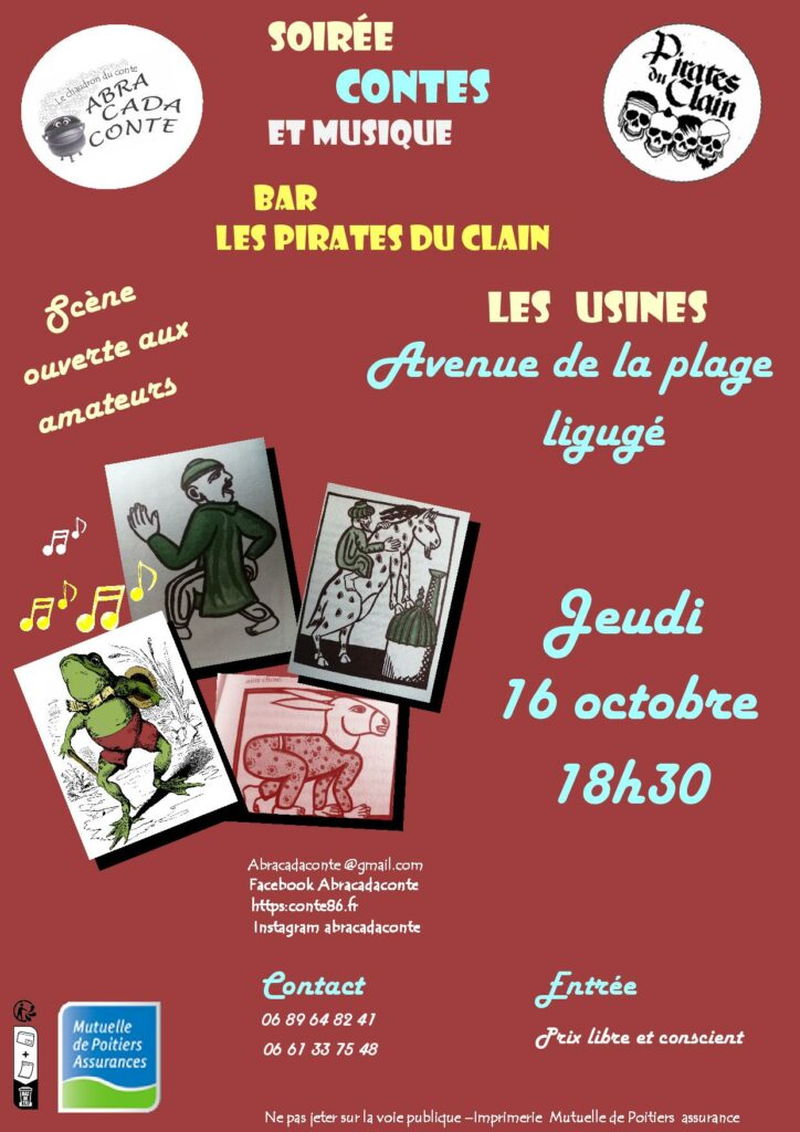 affiche de contes chez les pirates du clain